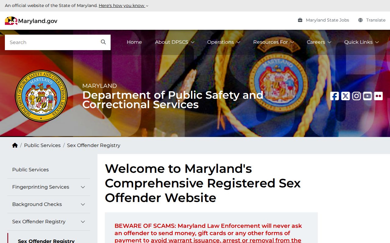 Bowie people search Maryland registry search and alerts